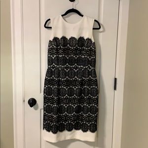 Anne Klein White & Black Lace Sleeveless Dress NWT